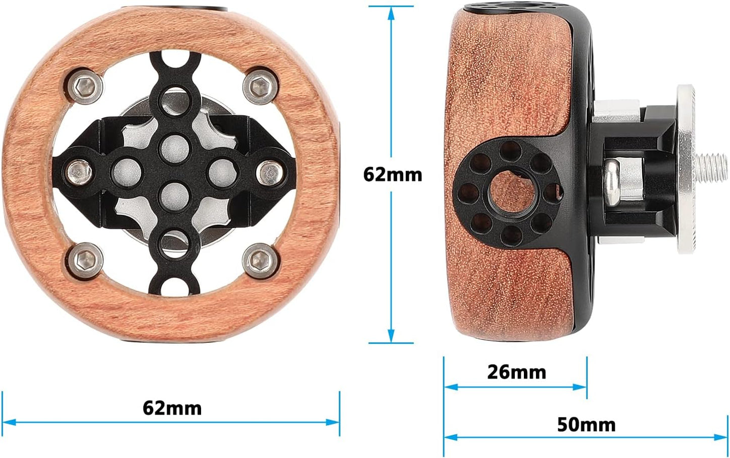 CAMVATE Round Hand Wheel with M6 Rosette Mount for Camera Video Wooden Handgrip - 3217