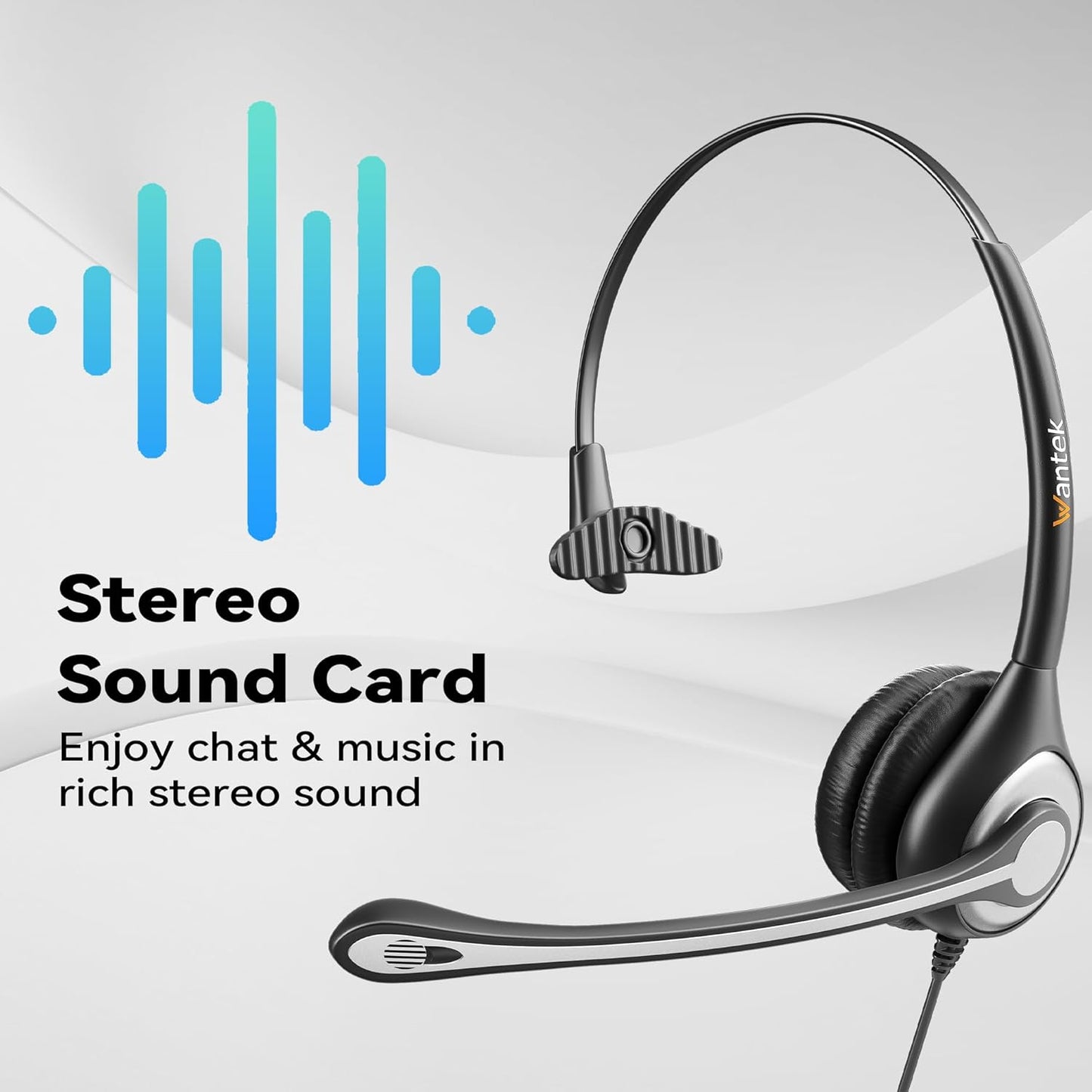 Headset wtih Mic, USB Headset with Microphone for PC, Computer Headset with Noise Canceling Microphone with Mute for Home Office Online Skype Zoom Meetings