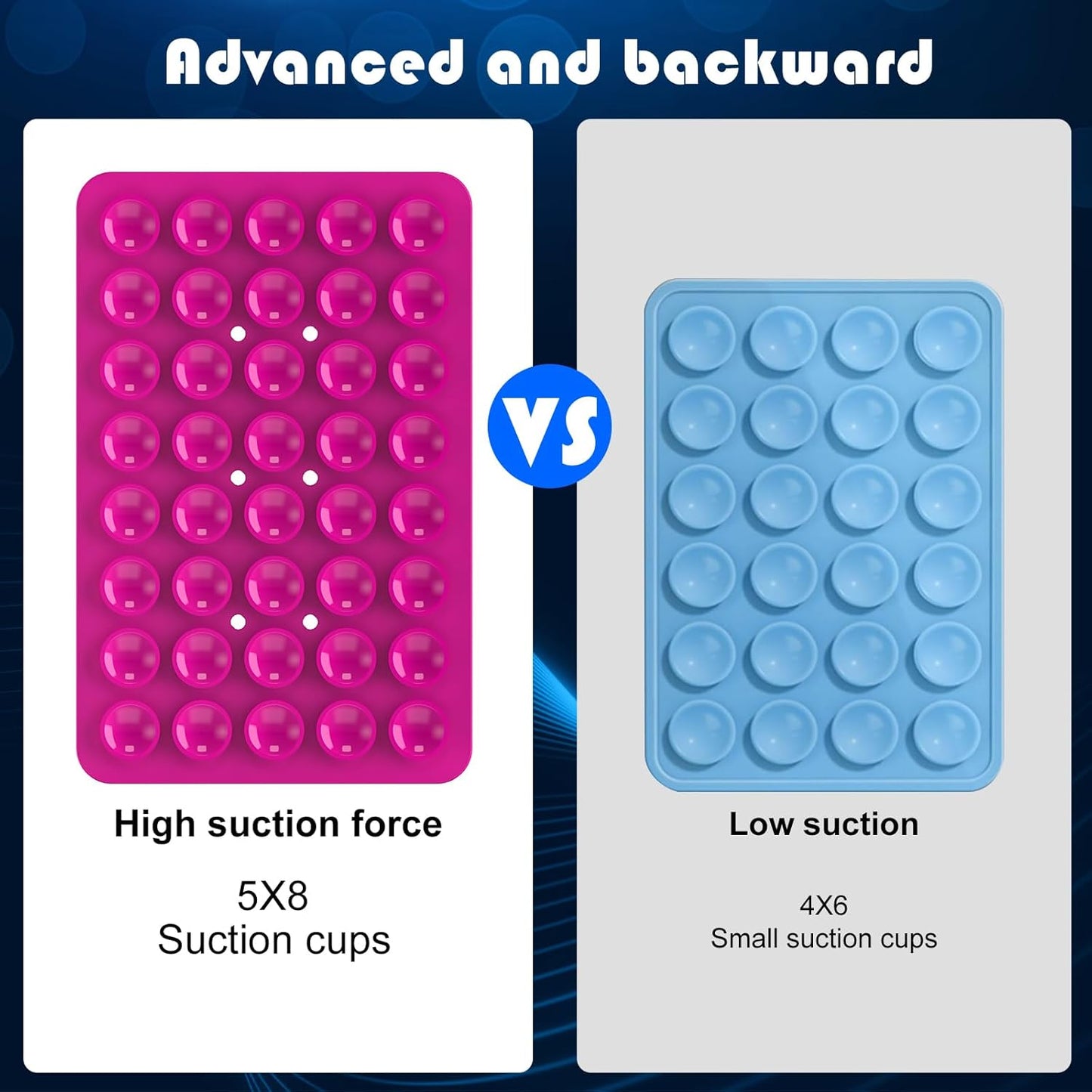 Silicone Double Sided Suction Phone Case Mount, Detachable Hands Free & Strong Grip Holder for Selfies & Videos, Compatible iPhone Android (Rose Red, 1Pack)