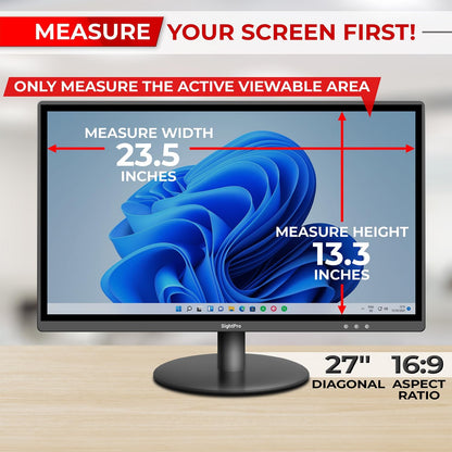 27 Inch 16:9 [2 Pack] Computer Privacy Screen Filter for Monitor - Privacy Shield and Anti-Glare Protector