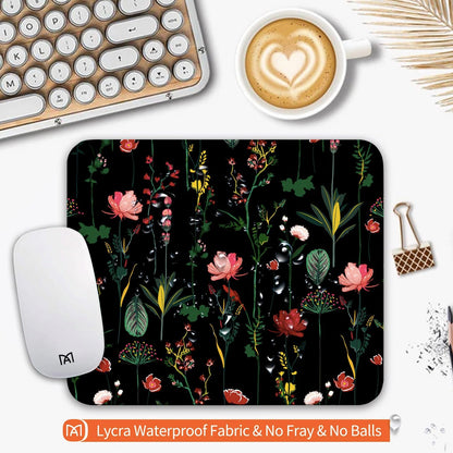 Square Mouse Pad Blooming Botanical Flowers,Personalized Premium-Textured Custom Mouse Mat Design,Washable Mousepad Cloth,Non-Slip Rubber Base Computer Mouse Pads for Wireless Mouse
