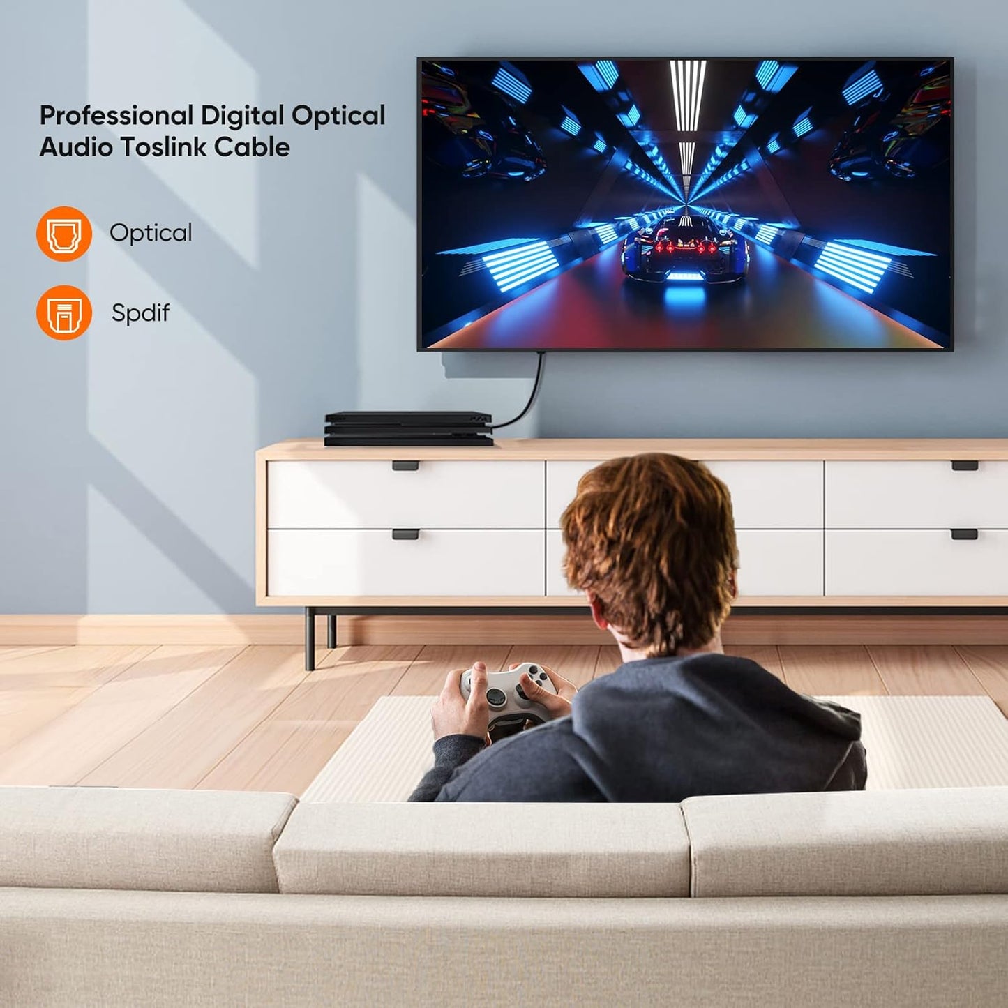 CableCreation Optical Digital Audio Cable, [5-Pack] 6FT Slim Fiber Optic Toslink Optical S/PDIF Cord for Home Theater, Sound Bar, TV, PS4, Xbox, VD/CD Player, Game Console&More, Black/OD:2.2mm