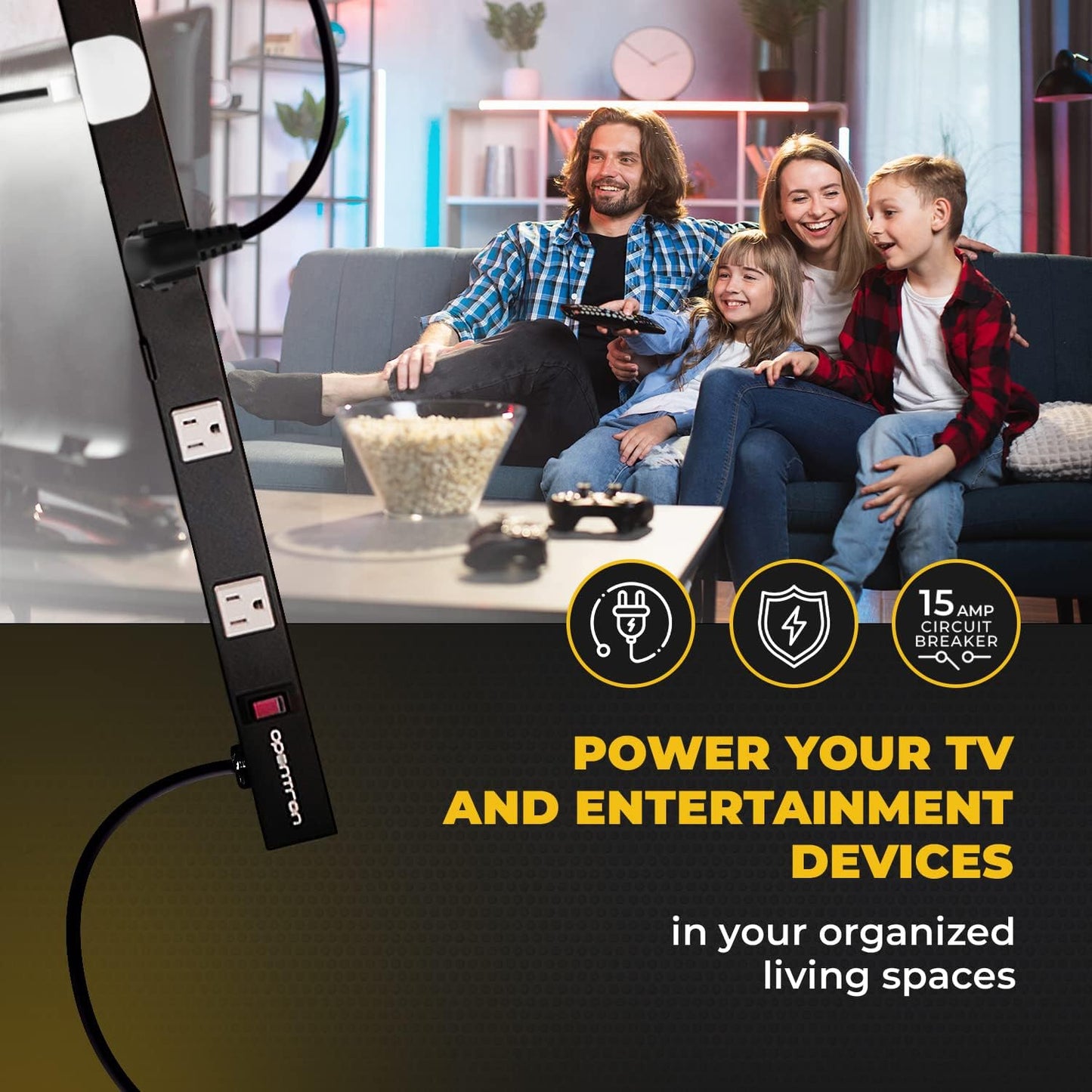 12 Outlets 4 Feet Body Heavy Duty Metal Surge Protector Power Strip (12 outlets 12 feet Power Cord 4 feet Body)