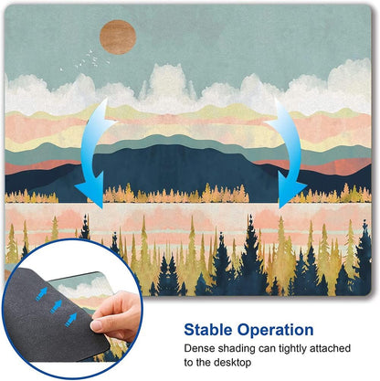 Mouse Pad, Abstract Landscape Mouse Pad, Square Mouse Mat Waterproof Mousepad Non-Slip Rubber Base Mouse Pads for Office Laptop, Modern Art
