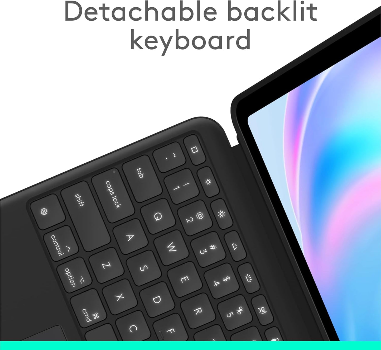 Logitech Combo Touch iPad Air 13 inch Case M2 (2024), iPad M3 & Air Keyboard Case with Kickstand - Midnight Black