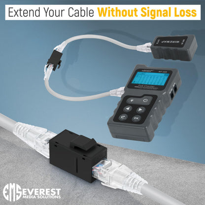 Everest RJ45 CAT6 Keystone Coupler (48-Pack) - Black Ethernet Connectors