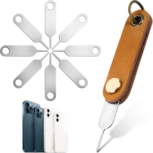 Weewooday 20 Pcs Sim Card Removal Tool Universal Sim Card Pin Card Tray Eject Pin Ejector Tool with 1 Detachable Keychain Charm for Smart Phones and Tablets