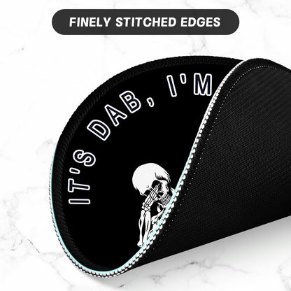 ITNRSIIET Round Mouse Pad with Stitched Edge Premium-Textured Waterproof Non-Slip Rubber Base Desktop Protection Mat Diameter 8.7 inches, Dab