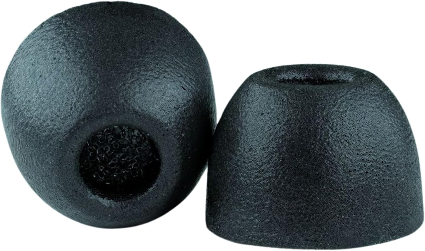 Comply 100 Core Series | Memory Foam Replacement IEM Ear Tips for Etymotic, Westone, Klipsch & More | Superior Noise Isolation, Ultimate Comfort, Secure Fit | Round, Black, Small (3 Pairs)