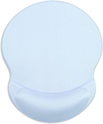 ITNRSIIET Ergonomic Mouse Pad with Gel Wrist Support Small Wrist Rest Smooth Surface Non-Slip PU Base Comfortable Office Supplies Pain Relief, 8.7 x 7.2 inches, Blue