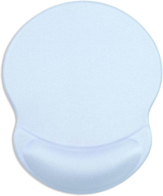 ITNRSIIET Ergonomic Mouse Pad with Gel Wrist Support Small Wrist Rest Smooth Surface Non-Slip PU Base Comfortable Office Supplies Pain Relief, 8.7 x 7.2 inches, Blue