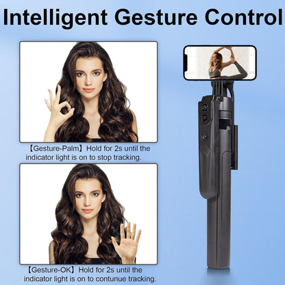 Extendable Auto Face Tracking Phone Tripod Stand, 360° Rotation Selfie Sticks with Light, Smart AI Facial Recognition, Tripod with Wireless Remote, Cameraman Shooting for Video, Vlog, Live Stream