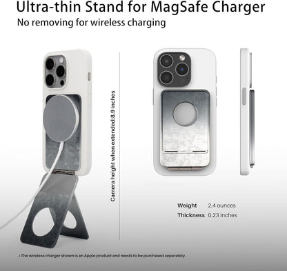 Phone Tripod Stand, Aluminum Alloy Mini Tripod Compatible with Magsafe iPhone 16/15/14/13/12 Series, Foldable Strong Magnetic Phone Stand, Mult-Angle Adjustment Selfie Stick (Mosaic Grey)