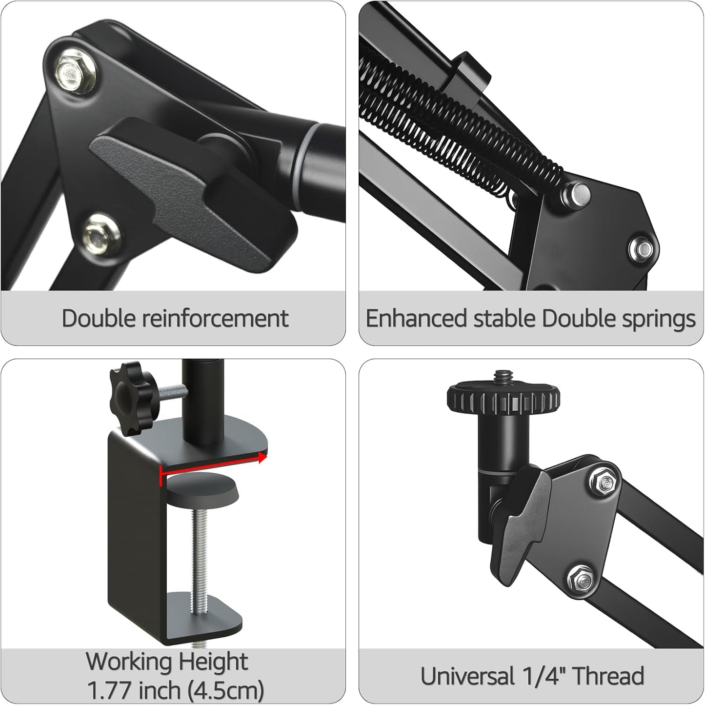 10" LED Ring Light with Overhead Phone Stand, CRI≥95 1200lm Dimmable Lighting, Adjustable Metal Arm with Remote & Phone Holder, for Streaming, Makeup, Zoom Calls, Photography