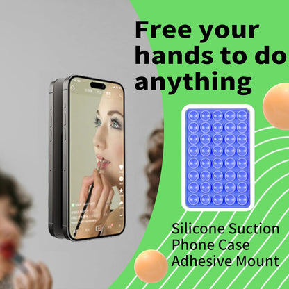 Silicone Double Octo Buddy-Sided Suction Phone Grip Detachable Mount - Car Dashboard/Shower Phone Holder, Hands-Free For Selfies & Videos, TikTok/ASMR/Yoga - iphone & Android Compatible (Dark blue)