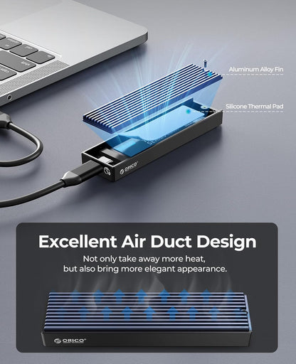 ORICO M.2 NVMe SSD Enclosure, USB 3.1 Gen 2 (10 Gbps) PCIe External Adapter NVMe Case for 2230/2242/2260/2280 M.2 SSD up to 8TB, UASP Supported - M2PV