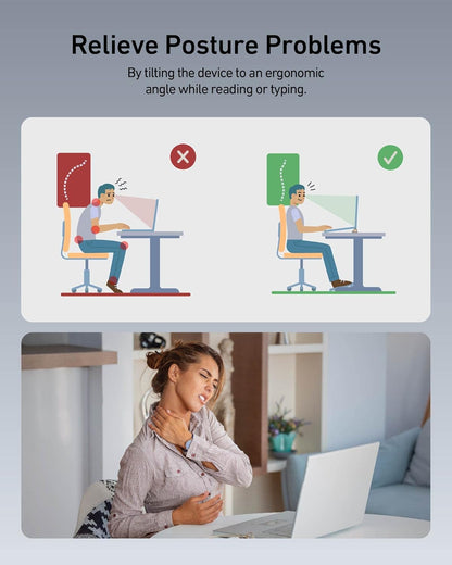 3 in 1 Silicone Laptop Stand, Keyboard Riser for Ergonomic Typing/Reading, Portable Laptop Cooling Stand, for Home Office School and Travel, Oval Base, Midnight