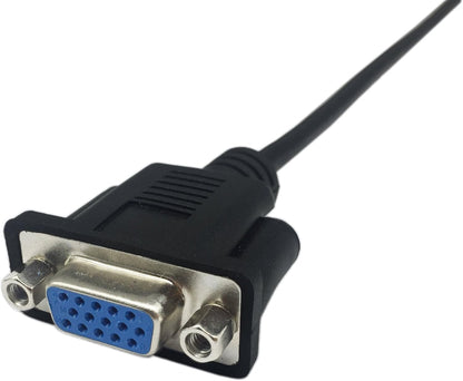 CERRXIAN 1ft VGA SVGA 15 Pin HD15 Male to Female Adapter Video Monitor Extension Cable for PC Laptop TV Porjector(mf)