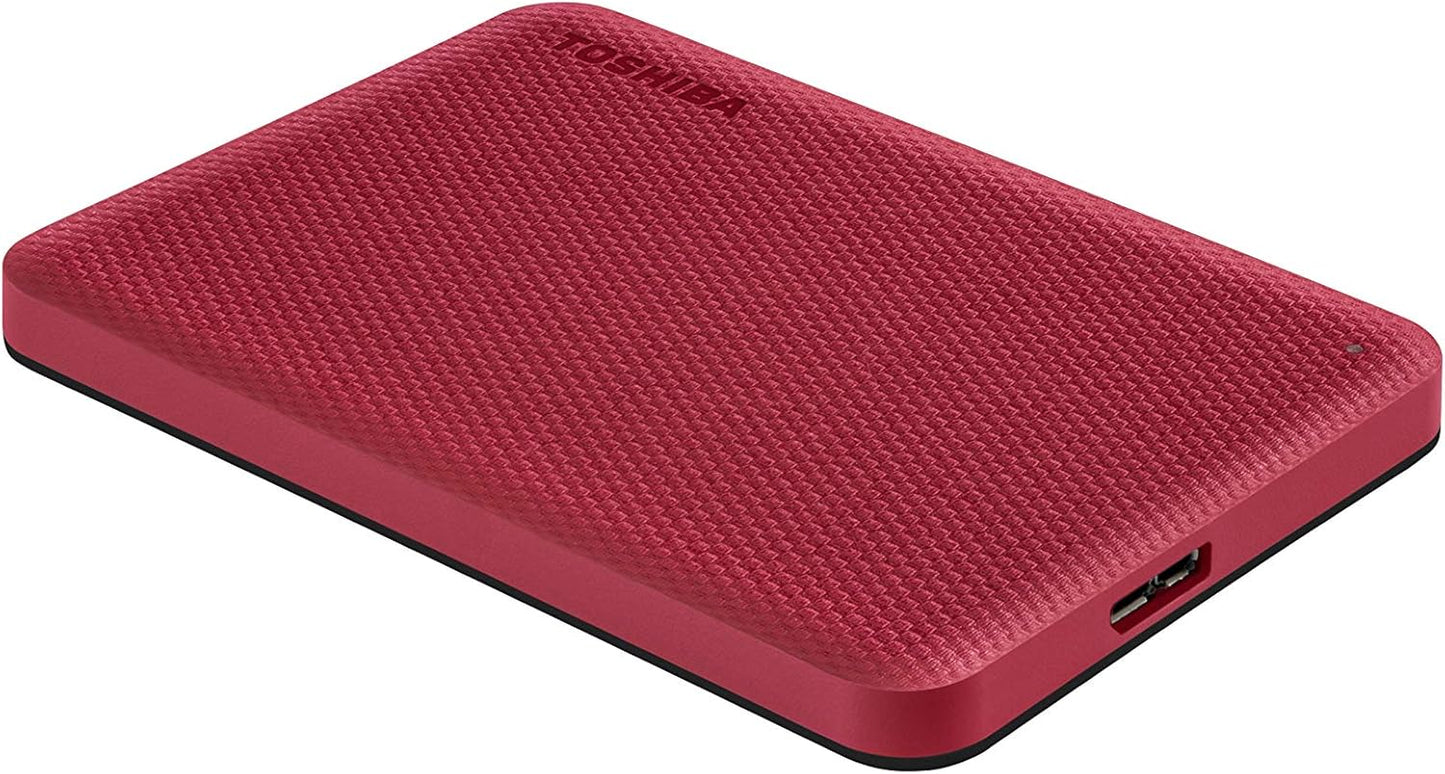 Toshiba Canvio Advance 1TB Portable External Hard Drive USB 3.0, Red - HDTCA10XR3AA