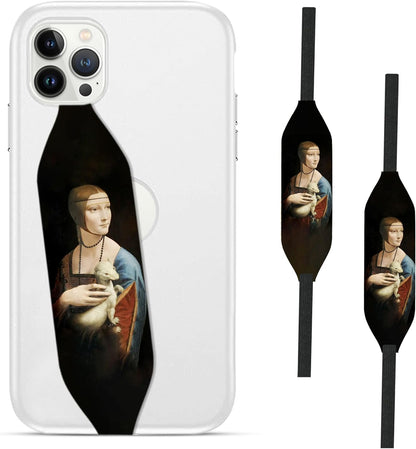 Customizable Universal Phone Grip Strap | Pack of 2 | Reversible Phone Hand Strap for Phone Cases as Phone Loop Holder - Lady with an Earmine