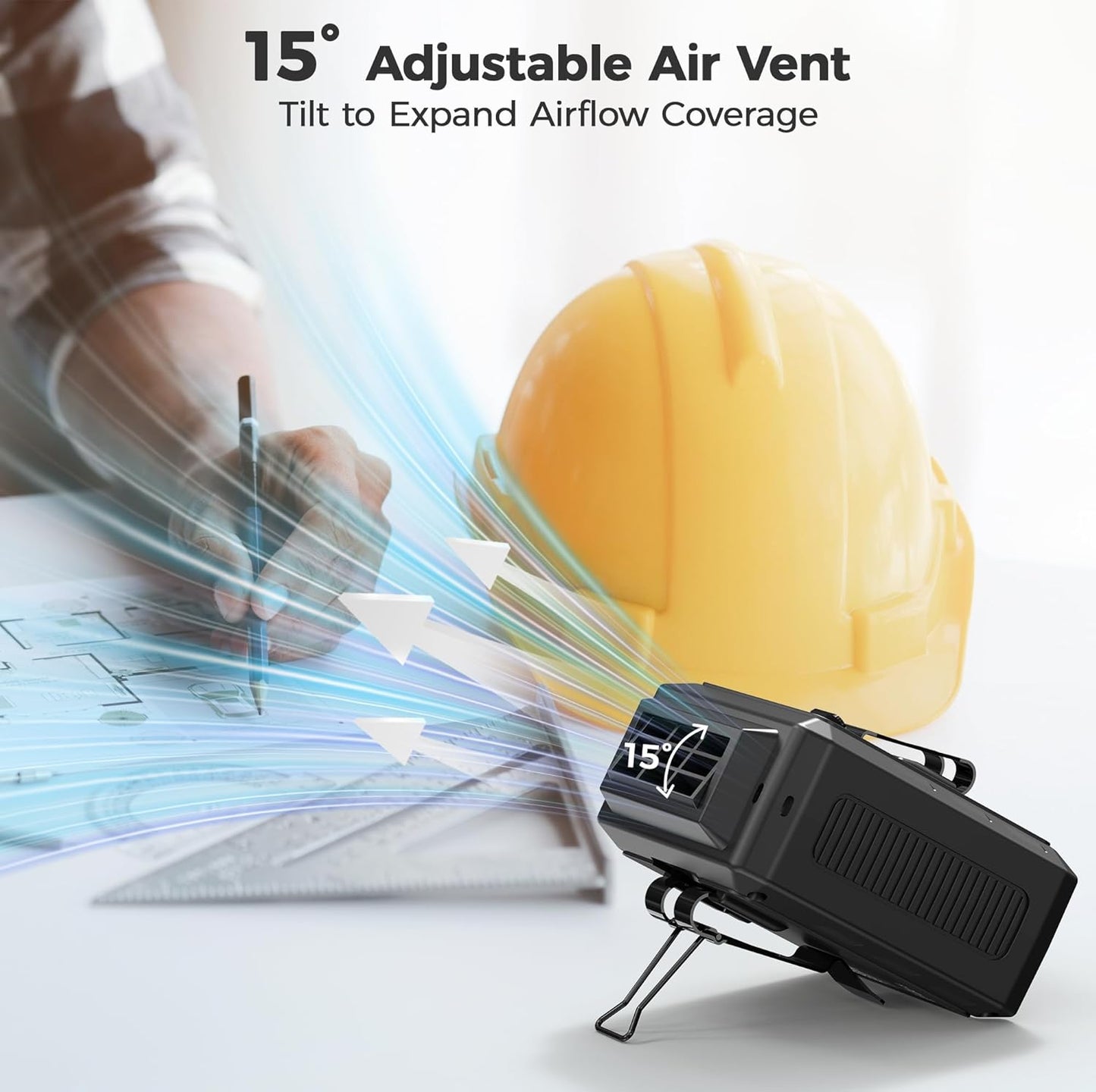 COMLIFE Portable Mini Waist Fan - Rechargeable Clip on Belt Wearable Body Fan, Max 20H Cooling,5 Speeds 16000RPM Turbo Hands-Free Under-Shirt Neck Fan for Outdoor Jobsite Camping Traveling