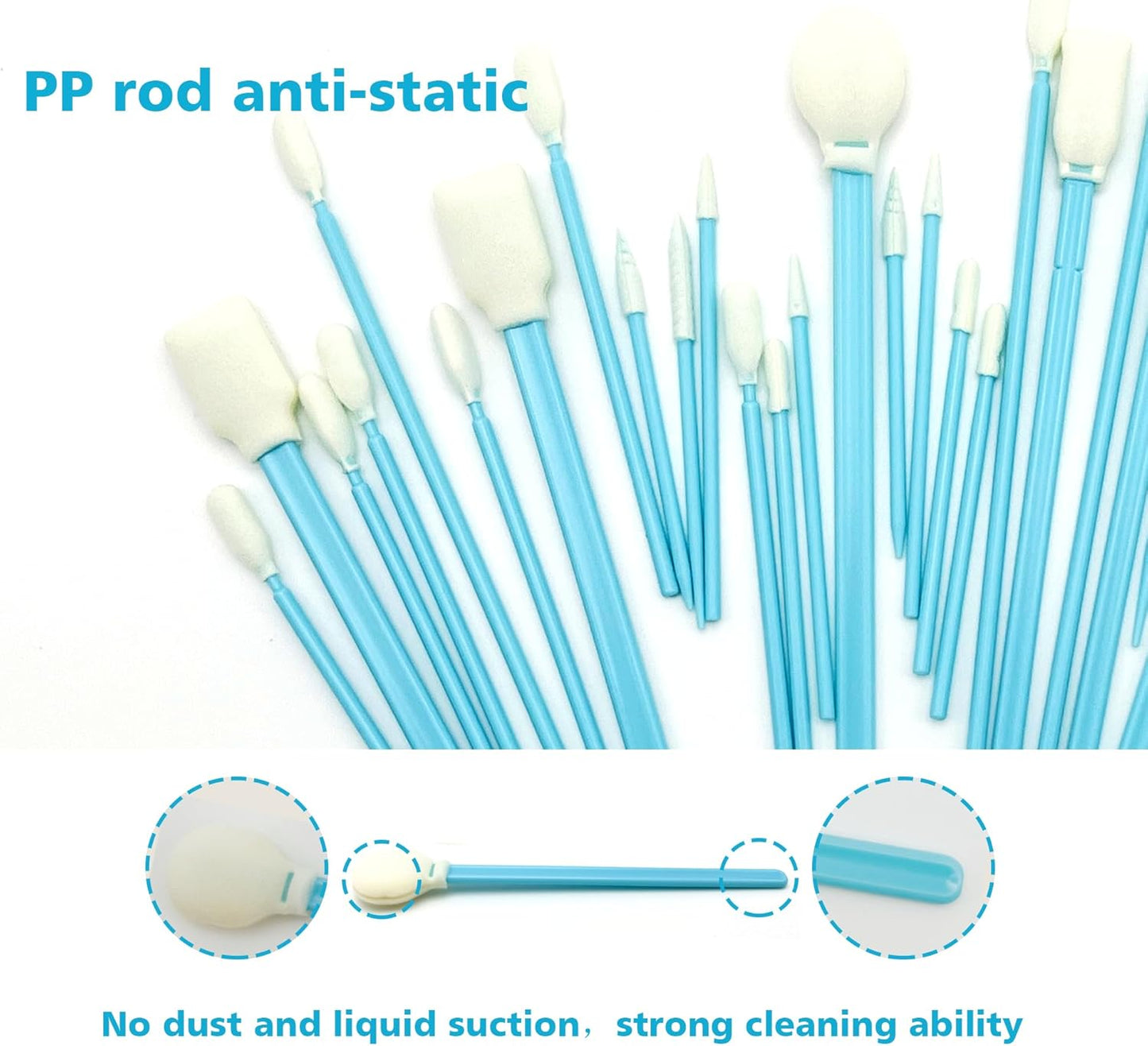 Lint-Free Foam Swab Sticks (9 Types 33 Pcs), Foam Tip Cleaning Swab Kit for Optical Instruments, Camera Lenses, Electronic Equipment, Car Detailing, Inkjet Printer Print Heads