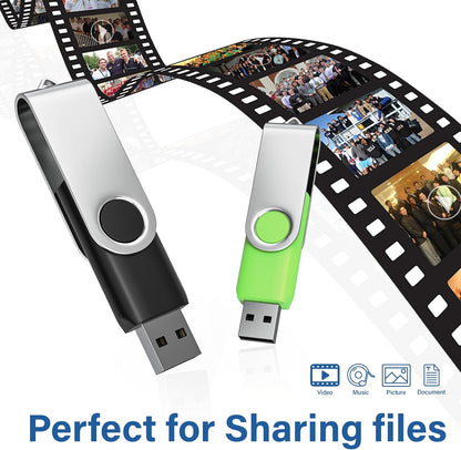 USB Flash Drives 4GB 10 Pack, Wooolken USB 2.0 Thumb Drives with Keychains Memory Stick USB Drive Pendrive for PC Laptop Computer (Black)