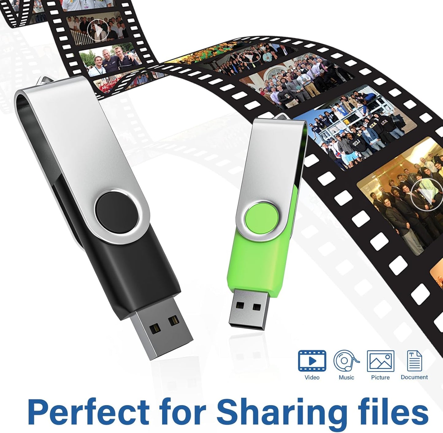 Flash Drives 4GB 20 Pack, Wooolken USB 2.0 Thumb Drives with Keychains Memory Stick USB Drive Pendrive for PC Laptop Computer (Mixcolors)