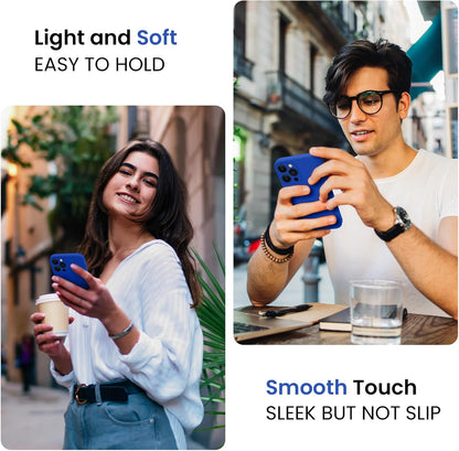 FireNova Designed for iPhone 13 Pro Max Case, Silicone [Camera Protection] Phone Case with [2 Screen Protectors], Soft Anti-Scratch Microfiber Lining Inside, 6.7 inch, Klein Blue