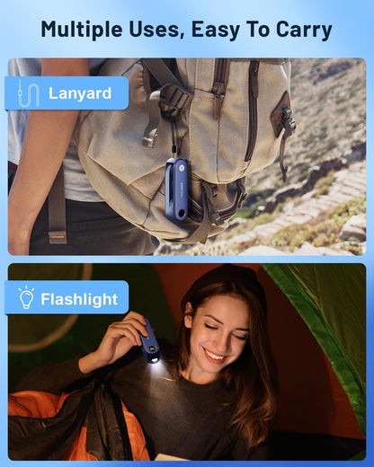 SWEETFULL Portable Handheld Mini Fan with LED Display, 3-in-1 Personal Foldable USB Rechargeable Hand Held Fan & Flashlight for Travel, Lash Eyelash, Cute Small Pocket for Women, Girls