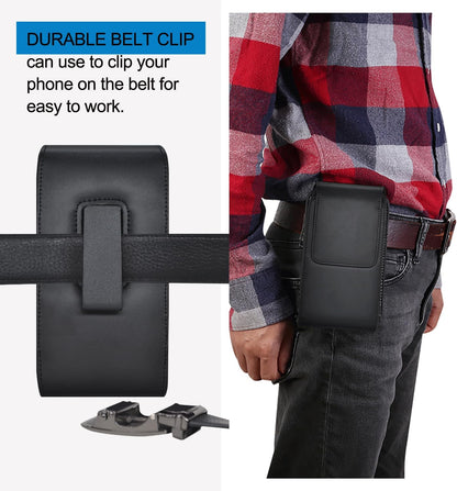 Galaxy S25 Ultra S24 S23 S22 S21 Note 20 Ultra Phone Holster Holder Phone Belt Clip Case PU Leather Pouch for Samsung Galaxy A03S A16 A15 A14 A13 A12 A23 A32 A35 A34 5G, Google Pixel 8 7 6 Pro