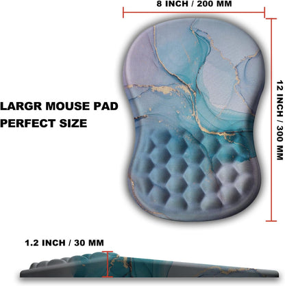 Mouse Pad Wrist Support, Ergonomic Mouse Pad with Massage Dot, Comfortable Computer Mouse Pad for Laptop, Wrist Rest Pain Relief Mousepad with Non-Slip PU Base for Office & Home, 12 x 8 in