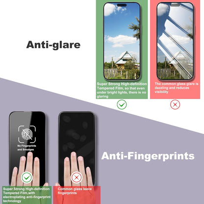 2 Pack Screen Protector for iPhone 16 Pro Max, 9H Tempered Glass, Full Coverage, Anti-Fingerprint, Auto Dust-Elimination, No Bubble, Easy Installation
