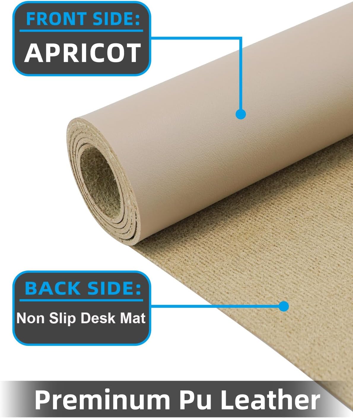 Small Desk Mat,Leather Desk Pad Protector,Desk Mouse pad,Office Desk mat,Laptop Mat for Desk, Non-Slip PU Leather Desk Blotter,Waterproof Desk Writing Pad for Office/Home(23.6"x13.8",Apricot)