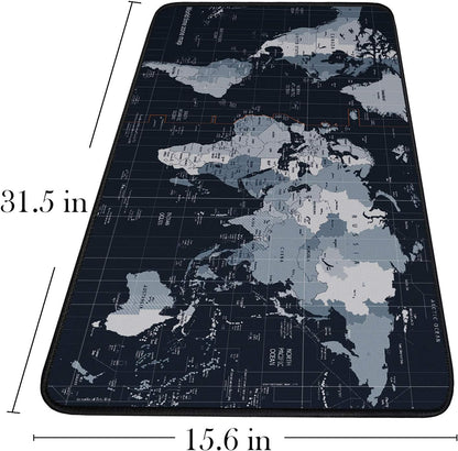 Gaming Mouse Pad, Large Extended Desk Mouse Pad, Non-Slip Spill-Resistant Mousepad with Special-Textured Surface, Anti-Fray Stitched Edges for Esports Pros Gamer Office - Map