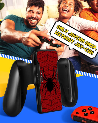 Lotadilo Joy-Con Grip for Nintendo Switch/Switch Oled - JoyCon Comfort Hand Grips Controller for Men Teen Boys Cool Cartoon Anime Design, Red Black