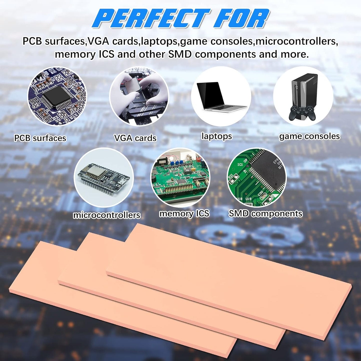 30 Pieces 2.6 x 0.8 Inch Silicone Thermal Pad Reusable Thermal Conductive Silicone Pad Each Thick for Gpu Heatsink CPU Chip Heat Conduction or LED Heat Conduction (Nude Color)