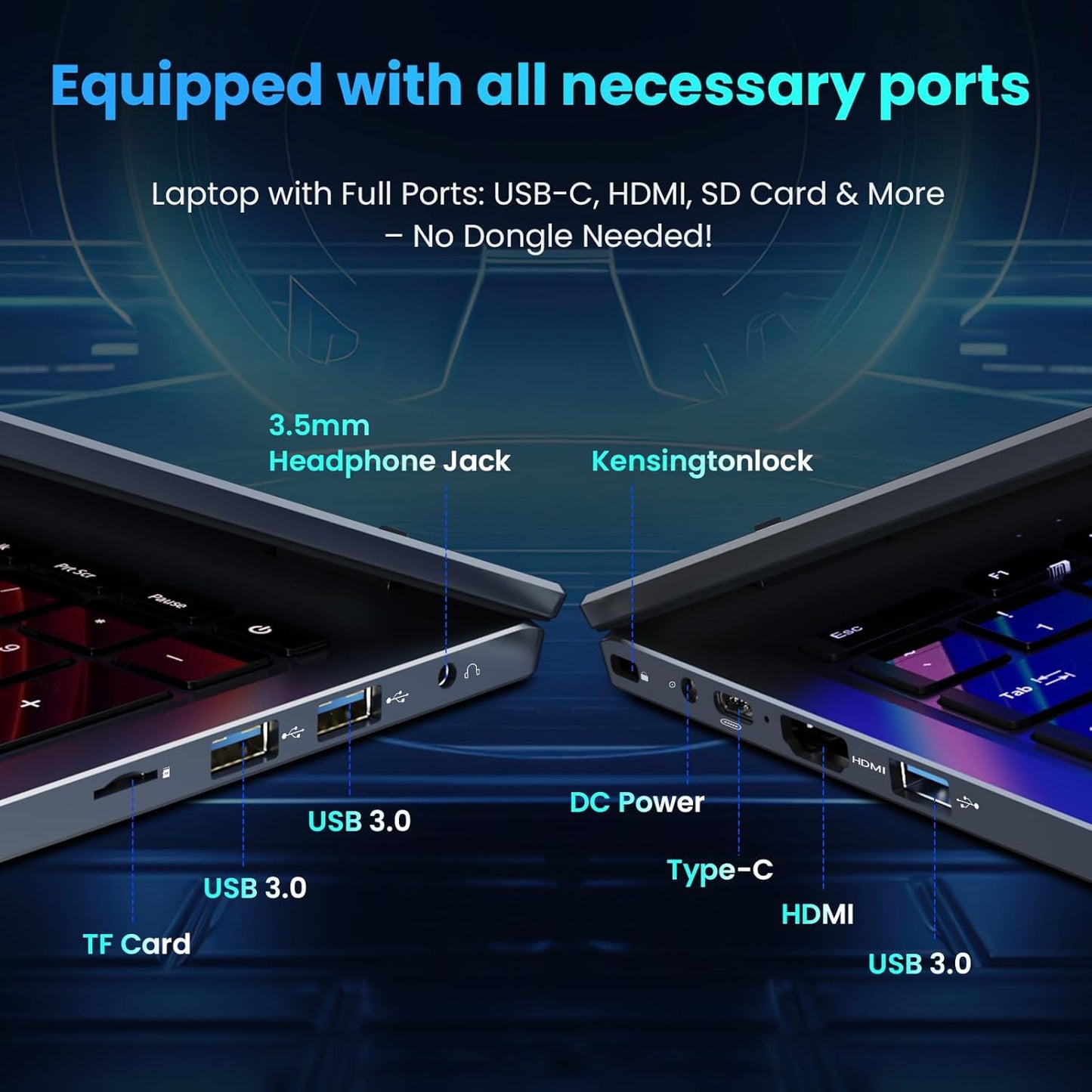 17.6 inch Student-Laptop Computer, 2025 16GB RAM 384GB SSD Expandable 512GB Windows 11 Laptop, Quad-Cores Processor, 1080P FHD Display, 1 Year Office 365, Backlit Keyboard, WiFi 6, Type C