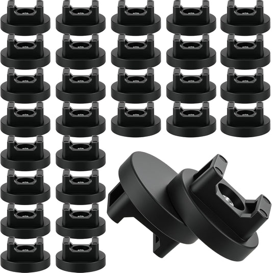 Yookeer 30 Pcs Magnetic Zip Tie Mount Base Black Magnetic Cable Clips Wire Holder Multipurpose Cable Ties Management Base Electrical Supplies for Wire (31 mm)