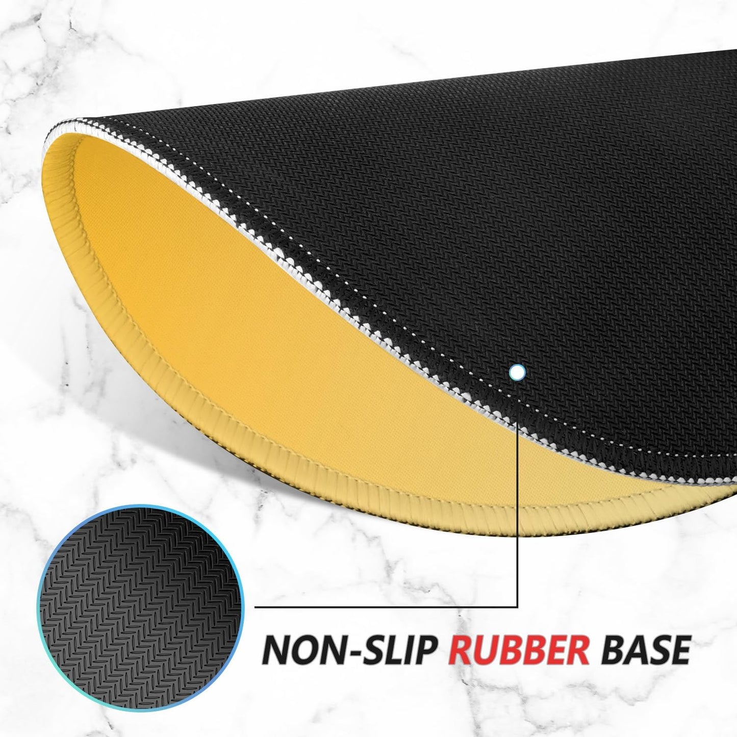 ITNRSIIET Mouse Pad Non-Slip Rubber Base Smooth Surface Stitched Edges Waterproof Durable Compatible with All Mice for Office & Gaming, Desk Accessory, Diameter 8.7 inch, Yellow Gradient