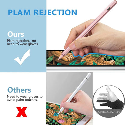 Stylus Pen for iPad 2018-2023 with Palm Rejection, Active Pencil for iPads 10th/9th/8th/7th/6th, for iPad Pro 11/12.9 inch, for iPad Air 5th/4th/3th Gen, for iPad mini 6th/5th Gen (Rose Gold)