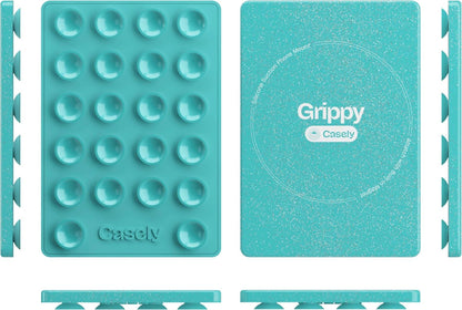 Casely Grippy Aquamarine MagSafe Compatible Cell Phone Mount Silicone Suction Cup Sticky Phone Holder and Stand