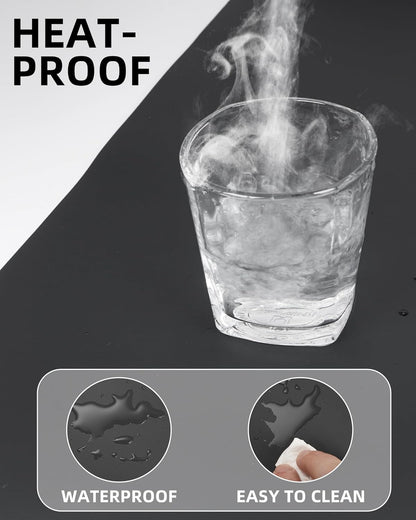 Leather Desk Pad Protector,Mouse Pad,Office Desk Mat, Non-Slip PU Leather Desk Blotter,Large Desk mat,Waterproof Keyboard mat for Office/Home/Decor (Black,48" x 24")