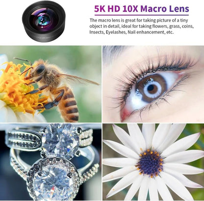 120MM Macro Lens for iPhone - 𝟓𝐊 𝐇𝐃 𝟏𝟎𝐗 Super Macro with 𝐒𝐭𝐚𝐫𝐥𝐢𝐠𝐡𝐭 𝐅𝐢𝐥𝐭𝐞𝐫, Professional Universal Clip Phone Camera Lens for Photo Video Lens of iPhone Samsung Android