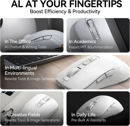 M4 Wireless Smart Ai Mouse For Pc Laptops,One-Touch Voice Input, Ai Assistant, Meeting Recording, Screenshot Translation, And Multi-Language Compatibility, Is A High-Performance Office Device.