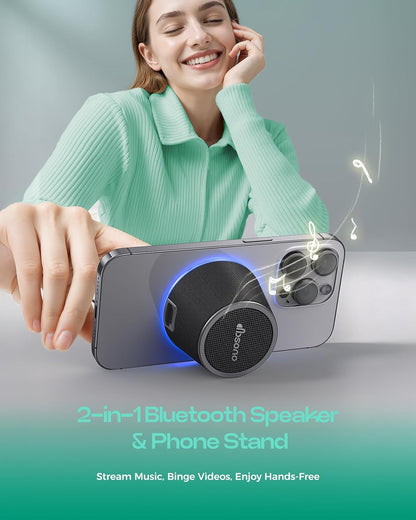 Stocking Stuffers for Men Women: Portable Bluetooth Speaker with Color Light Phone Stand, Christmas Birthday Anniversary White Elephant Gifts for Adults Teens Boy Girl Trendy Stuff