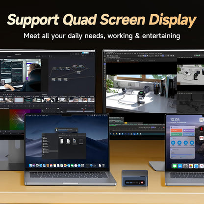 Reatan A6 AMD Ryzen 7 7840HS Gaming Mini PC, 32GB RAM DDR5 5600MHz 1TB SSD, 8C/16T, 8K Triple Displays OCuLink, Mini Computers for Gaming Home Theater Office Business (3 Year After-Sale Support)