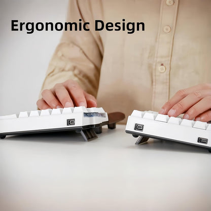 Lite: Wireless Ergonomic Split Mechanical Keyboard Hot Swappable, Compact 60% Layout, PBT Keycaps Programmable for Mac & Windows(Tactile,New Standard Version)