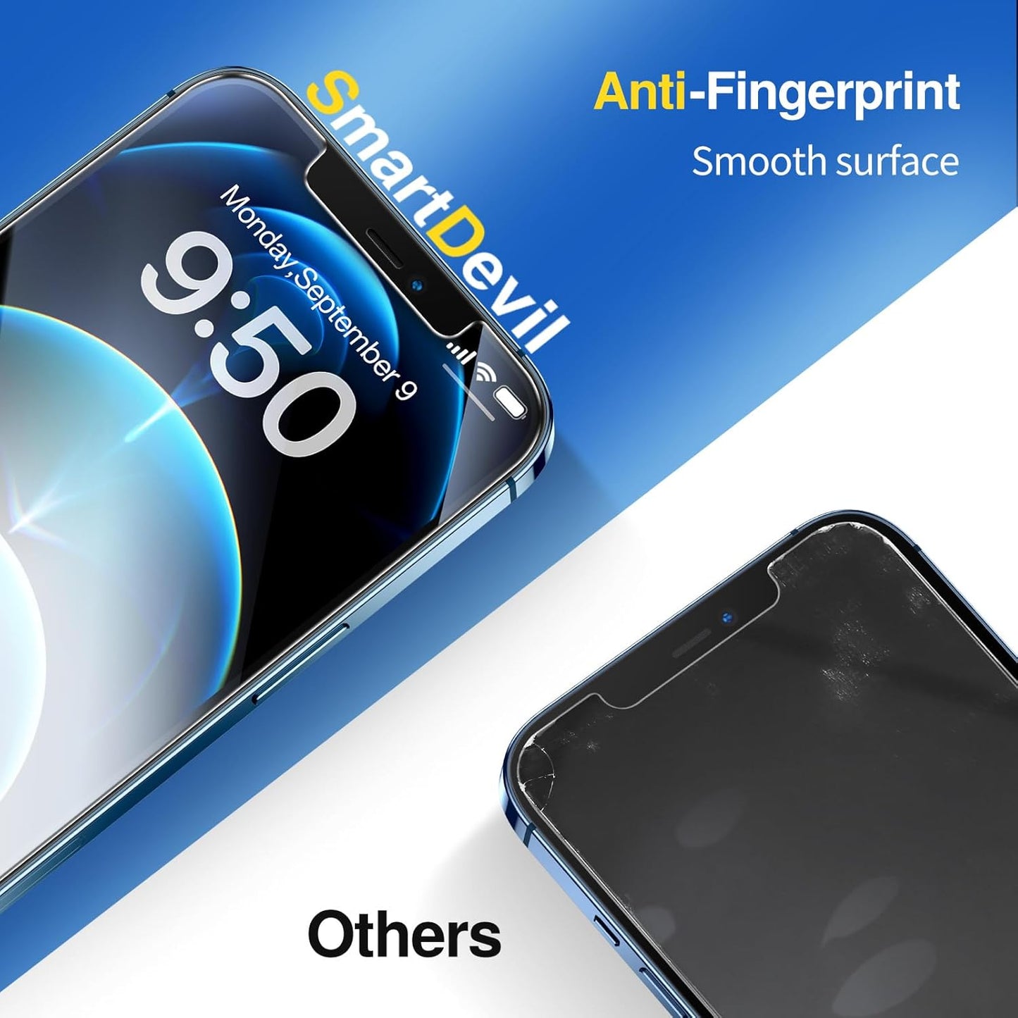 SMARTDEVIL 2 Pack Screen Protector for iPhone 12 Pro Max Tempered Glass, HD Clear Film, Easy Installation, Dust-Free & Bubble-Free (iPhone 12 Pro Max)