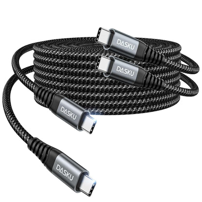 USB C to USB C Cable, 2Pack 10FT 60W(3.1A) Nylon Braided Charger Cable for for iPhone 16/16e/16 Plus/16 Pro Max/15/15 Plus/15 Pro Max, iPad Pro Air,Samsung S24/S24 Ultra/S23 USBC Charger